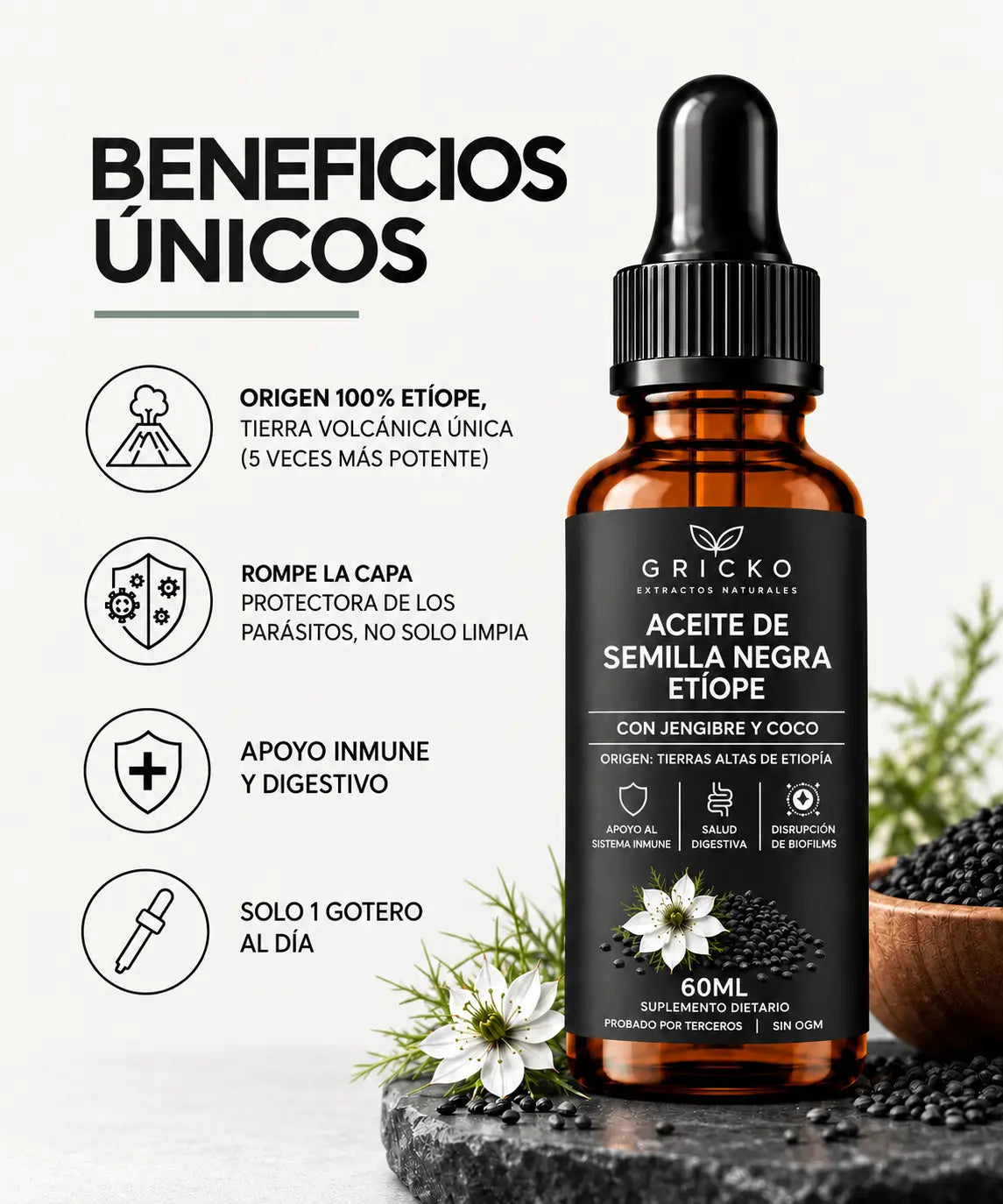 Aceite de Semilla negra Etíope-5% Timoquinona