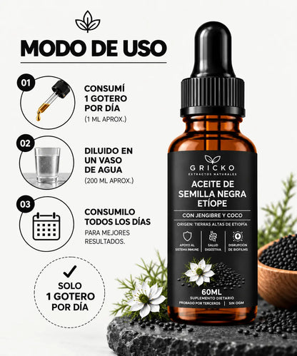 Aceite de Semilla negra Etíope-5% Timoquinona